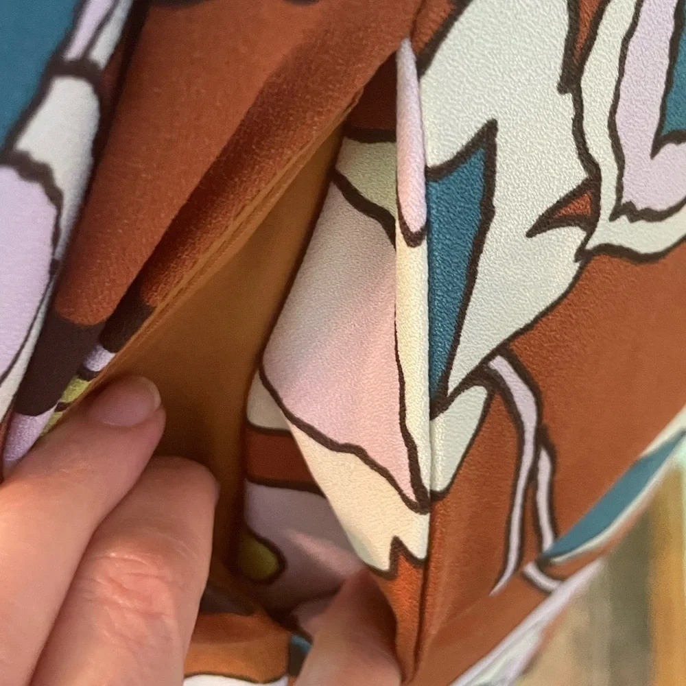 ModCloth In With Excitement Brown Floral Mock Neck Dress Size Small - Picture 5 of 10